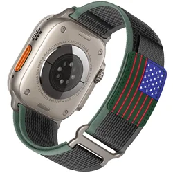Premium Trail Loop Nylon & Leather Strap for 42(S11 - S10) 38 40 41 (Green gray)
