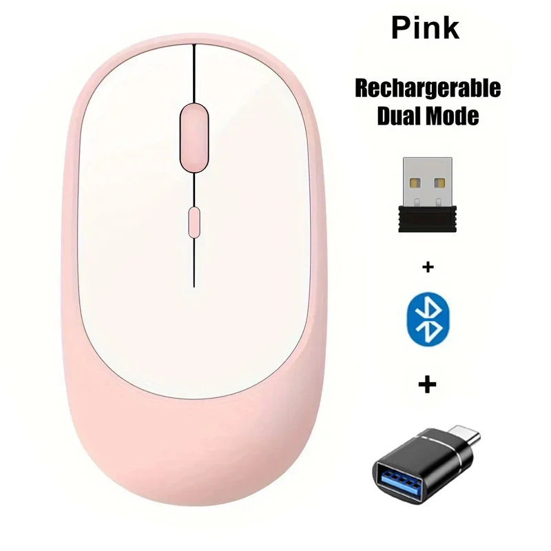 Rechargeable Dual Mode Wireless Mouse with Silent Clicks
