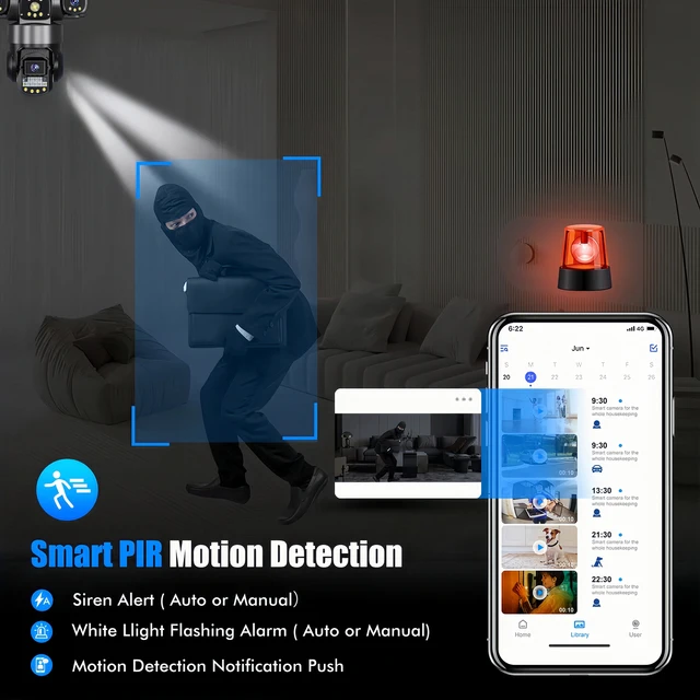 three lens 4g motion detection v380pro