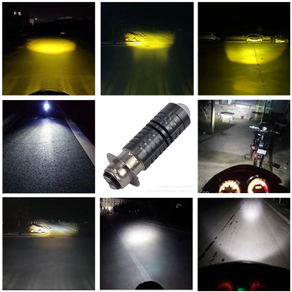 Universal 12V-80V 2000LM Dual Color Headlight Bulbs P15D H6