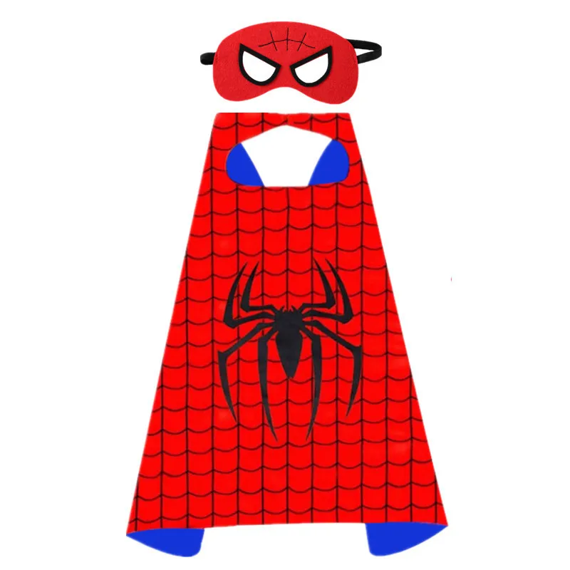 Manto de Halloween com Máscara para Crianças, Vingadores Filme Cosplay, Justiça Super-Herói, Homem-Aranha, Hulk, Impressão de Luxo, Presente