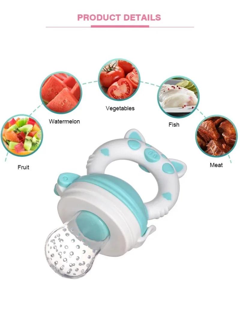 Qiiburr Small Mesh Bag Silicone Baby Feeder Mother and Baby Supplies Baby Fruit and Vegetable Music Silicone Music Baby Nutrition Fruit and Vegetable