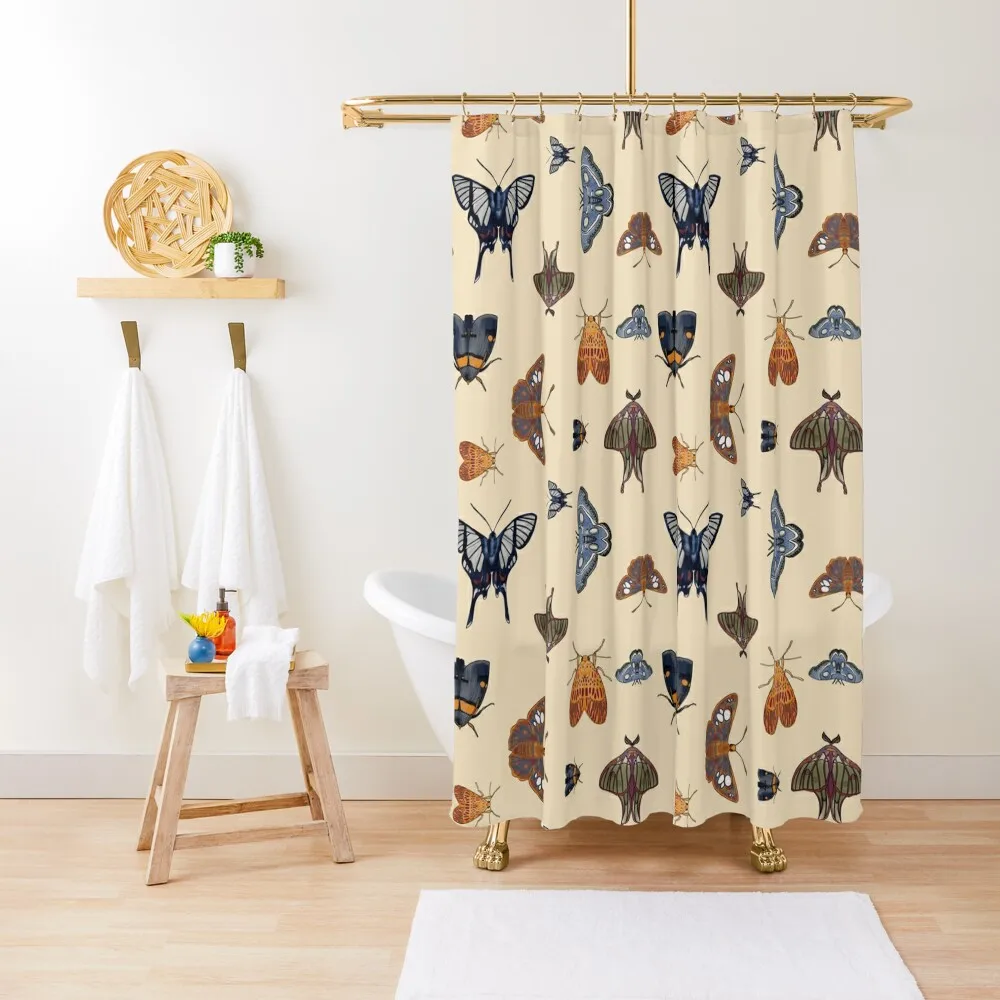 

Vintage moths and butterflies pattern Shower Curtain Anime Bathroom Bathroom Accessory Bathroom Box For Bathrooms Curtain