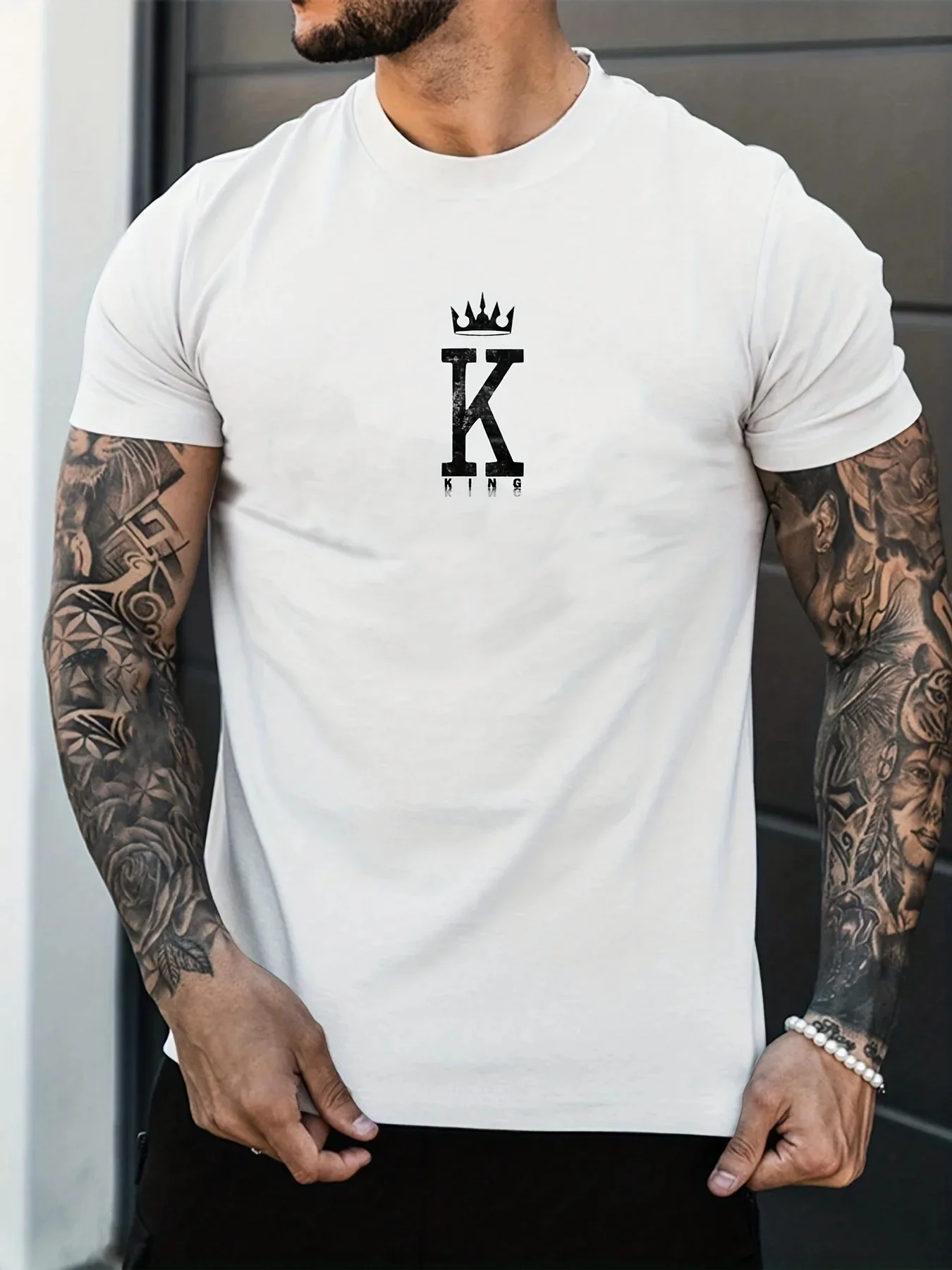 

Summer Men's 100% Cotton Printed T-Shirt Crew Neck Large Loose Comfort Top