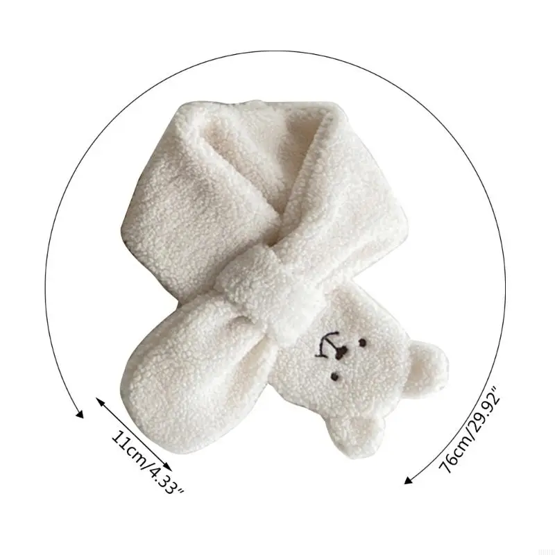 Cartoon Bear Kids Scarf Warm and Cosy Neckerchief Autumn Winter Accessories Shower Gift for 2Y+ Boys and Girls 69HE