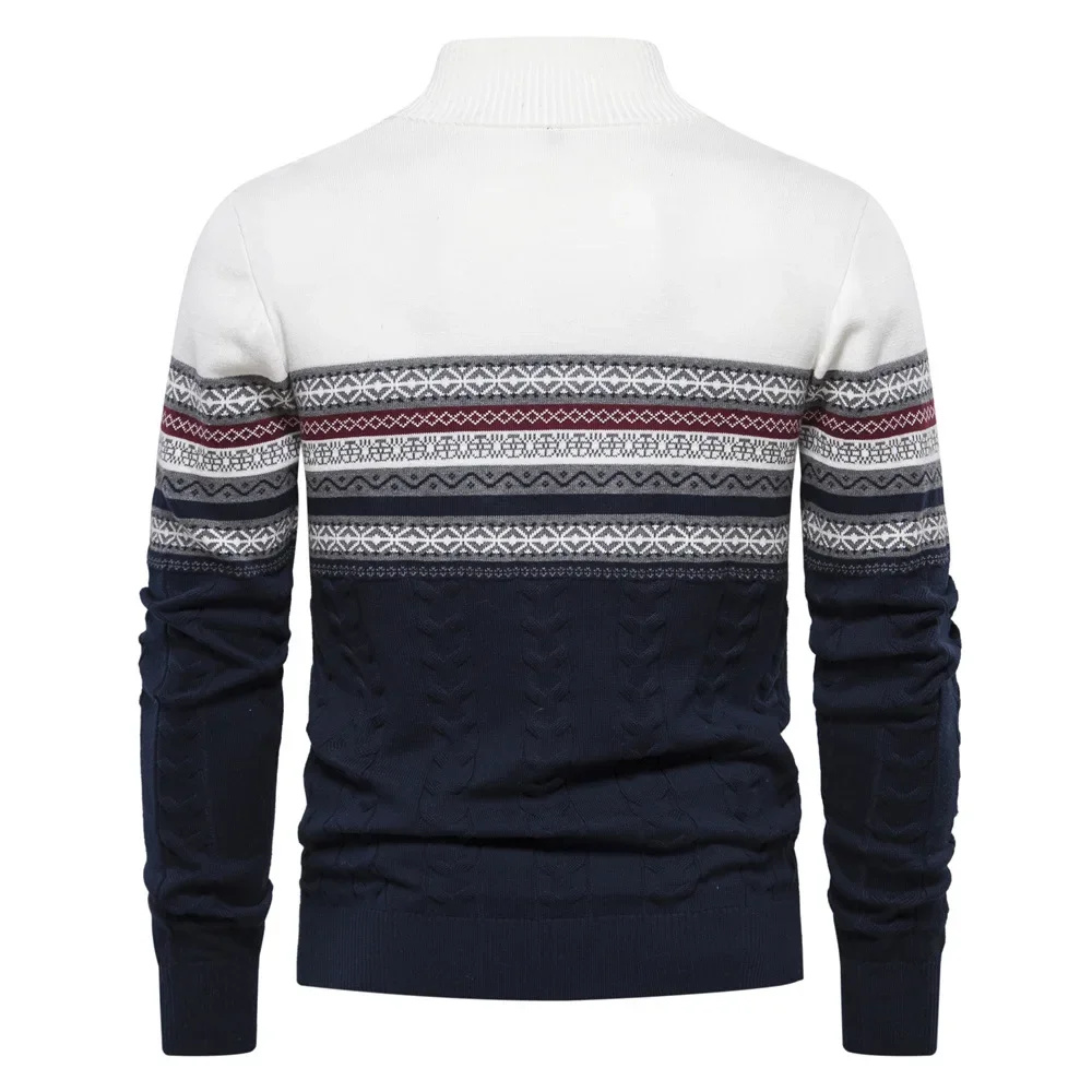 New Autumn And Winter Trendy Stand-up Collar Mens Sweater Quarter Zipper Knitted High-Quality And Versatile Mens Clothing 2