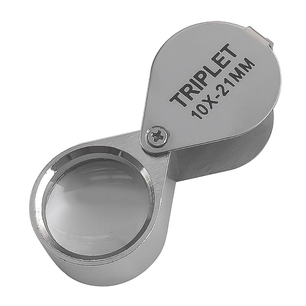 Jewelry Magnifying Glass Metal Folding Loupe Glass Lens Magnifying Triplet Jewelry Diamond
