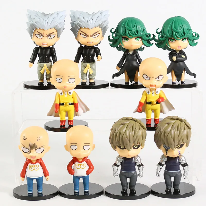 6pcs/set Anime One Punch Man Saitama Genos Senritsu No Tatsumaki Bangu  Mumen Rider Q Version Pvc Action Figure Toy Model Doll - Action Figures -  AliExpress