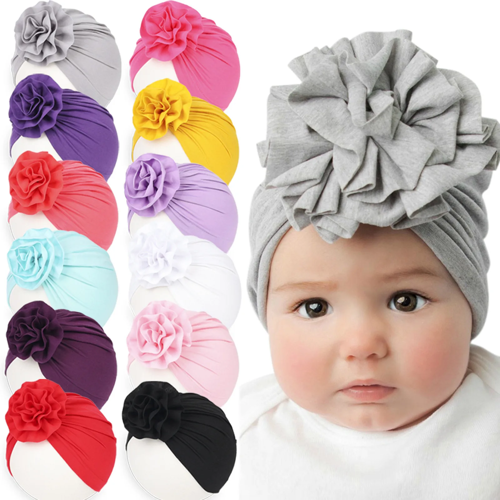 Winter Hat Toddler Boy Toddler Infant Baby Boys Girls Stretch Flowers Floral Breathable Hat Caps Headwear 3 Baby Grandma
