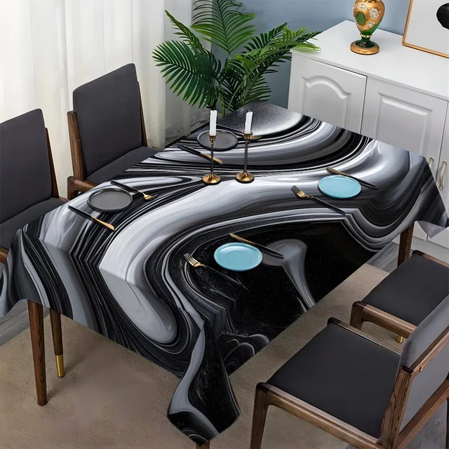 Nappe en marbre imprimé de qualité supérieure, couverture de table moderne et minimaliste pour la salle à manger, la table à thé et la décoration d'événements festifs 1