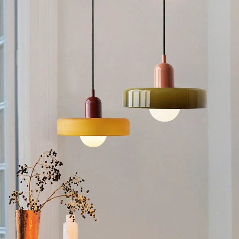 

Nordic Macaron Pendant Light Chandelier For Living Dining Room Bedroom Study Room Glass Hanging Lamp E27 Lighting Fixture Luster