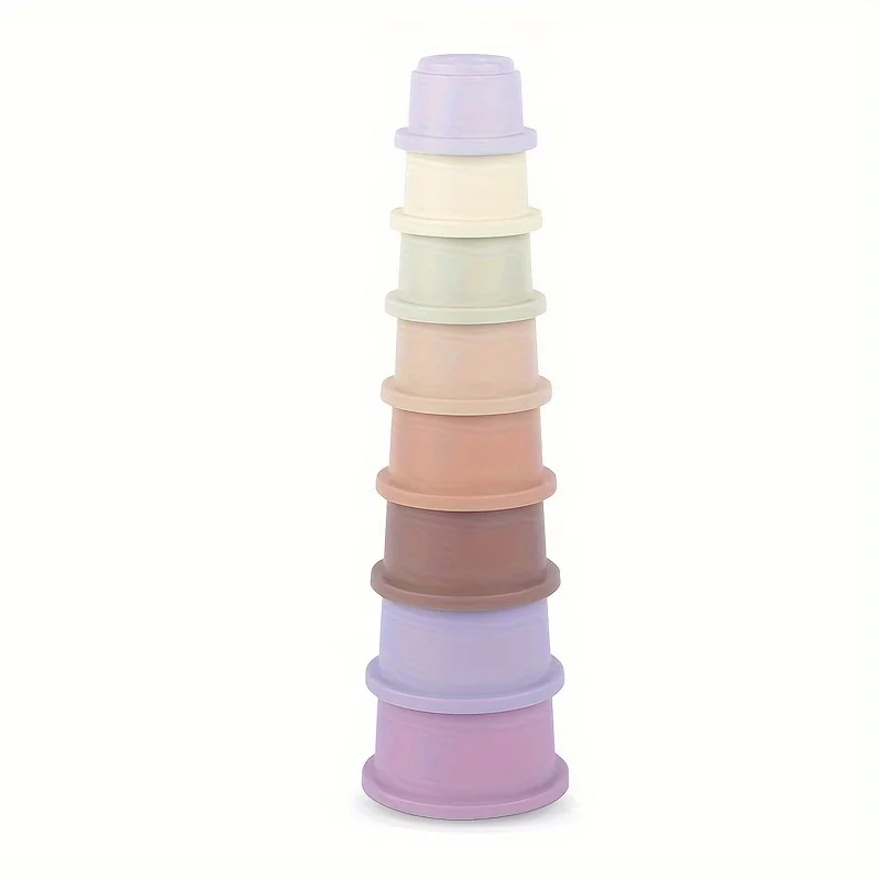 Baby's Only Siliconen stapelraket - Stapeltoren - Stapelbekers - Baby speelgoed - Opal - Baby's