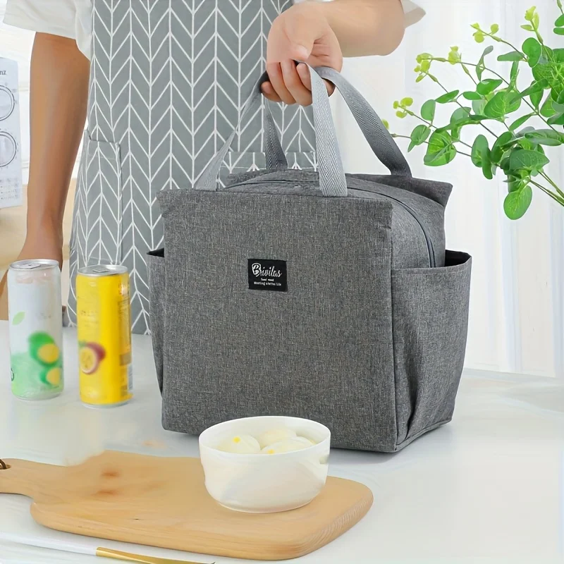 Versatile Insulated Tote Bag - Double Pocket, Large Capacity, Washable, and Portable for Picnics, Camping, or Work