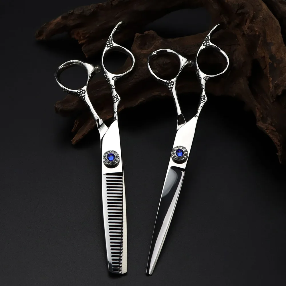 Professional JP 440c 6 '' Left handed Gem scissor Rose hair scissors