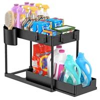 2 Tier Sliding Drawer Under Sink Storage Organizer Shelf Multipurpose Holder Rack For Kitchen Cabinet Bathroom Home Accessories 1