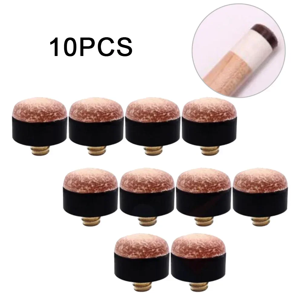 Pool Cue Screw In Cue Tips Snooker Pool Billards Tip Head Replacement 5/10Pcs 10mm/11mm/12mm/13mm Suitable for Snooker Parts billiard cue tip