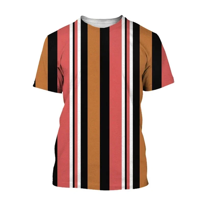 

Fashionable and Lnteresting Vertical Grain Pictures For Men's T-Shirts Trend Digital Printing Casual Round Neck Short Sleeved