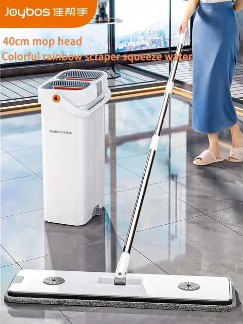 Joybos 40 cm grande mop lavaggio con secchio e spremere la pulizia del pavimento mano libera mop per pavimenti piatti strumenti per la pulizia della casa in microfibra 3