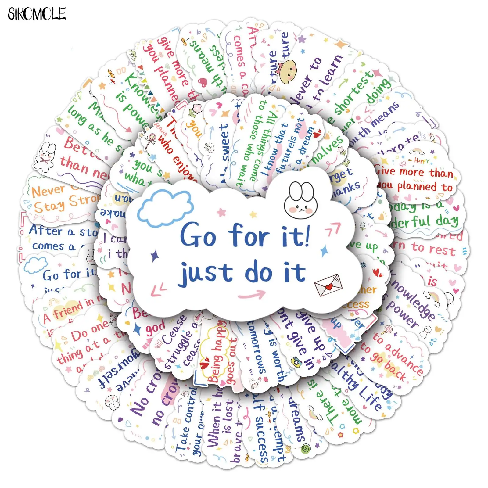 

10/50/100PCS Inspirational English Phrases Stickers DIY Kid Toy Laptop Suitcase Skateboard Guitar Decal Graffiti Cartoon Sticker
