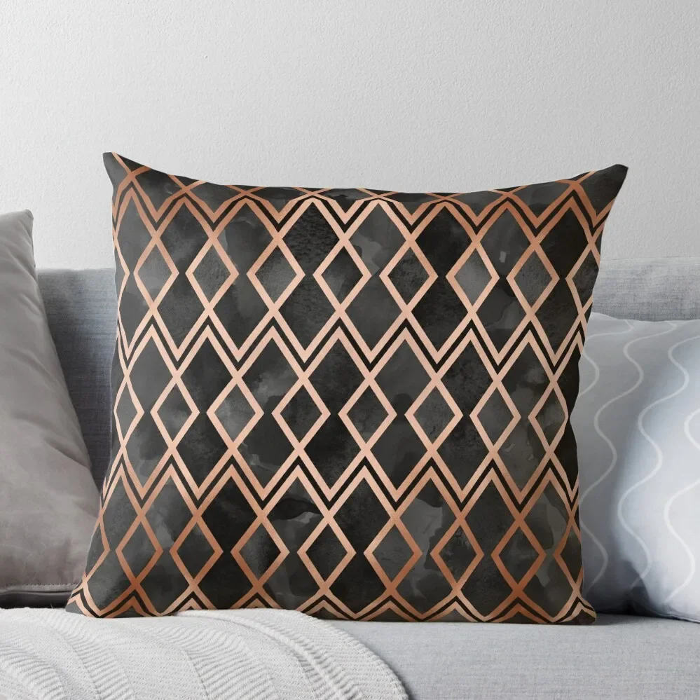 

Copper & Black Geo Diamonds Throw Pillow Sofas Covers Cushions For Decorative Sofa Cushions Cover