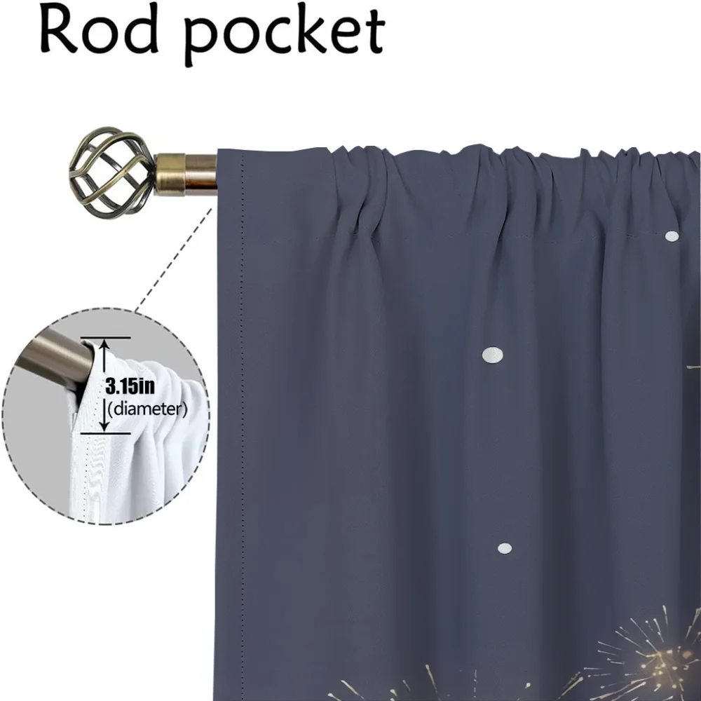 Bubu and Dudu Elegant Room Curtains for Living Room Blackout Curtains 2 Pieces Halloween Decoration Partition Shades Curtain 4