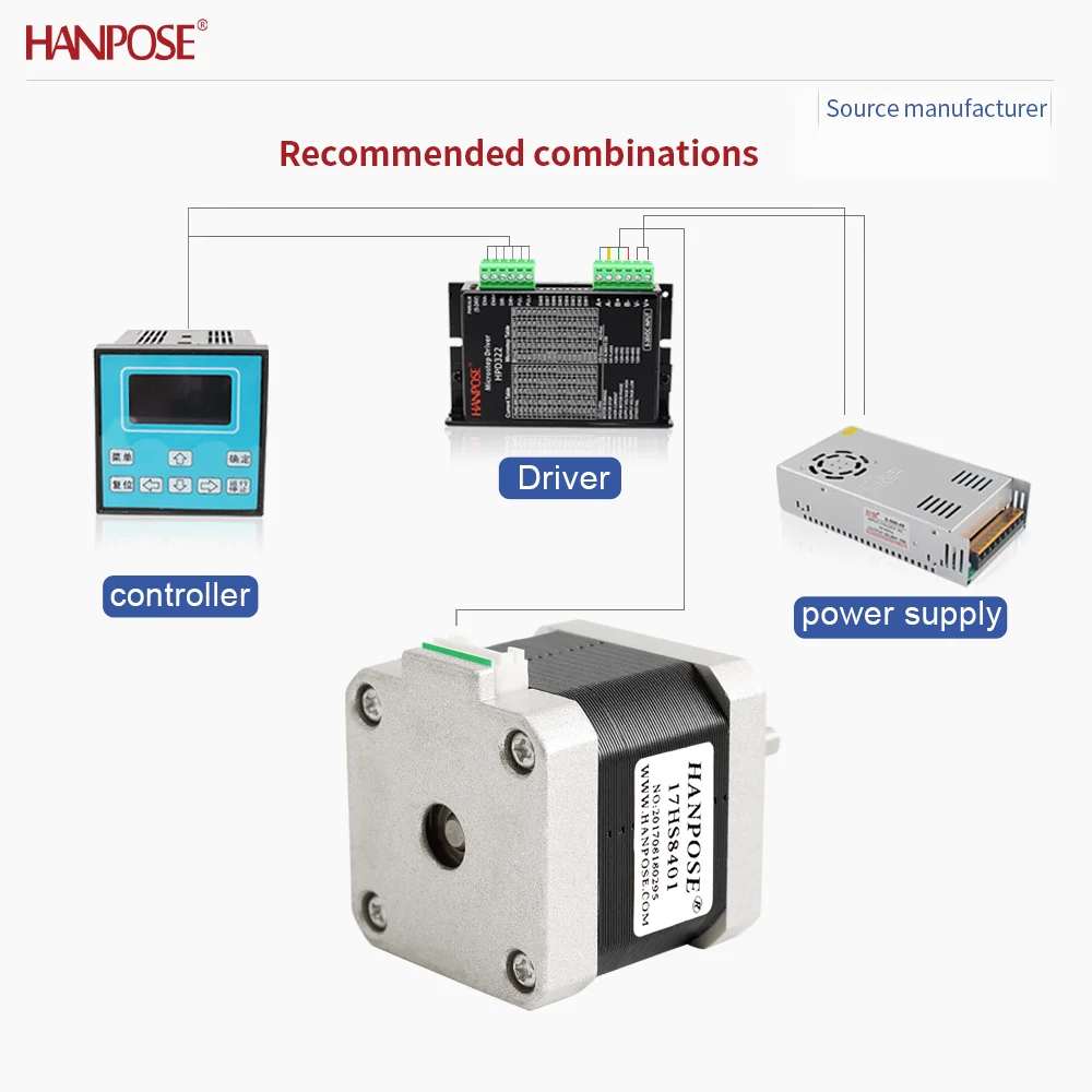 NEMA17 17HS8401 스테퍼 모터 3.24V 1.8A 2상 4선 3D 프린팅 액세서리 모터 제조업체 직접 판매 NEMA17