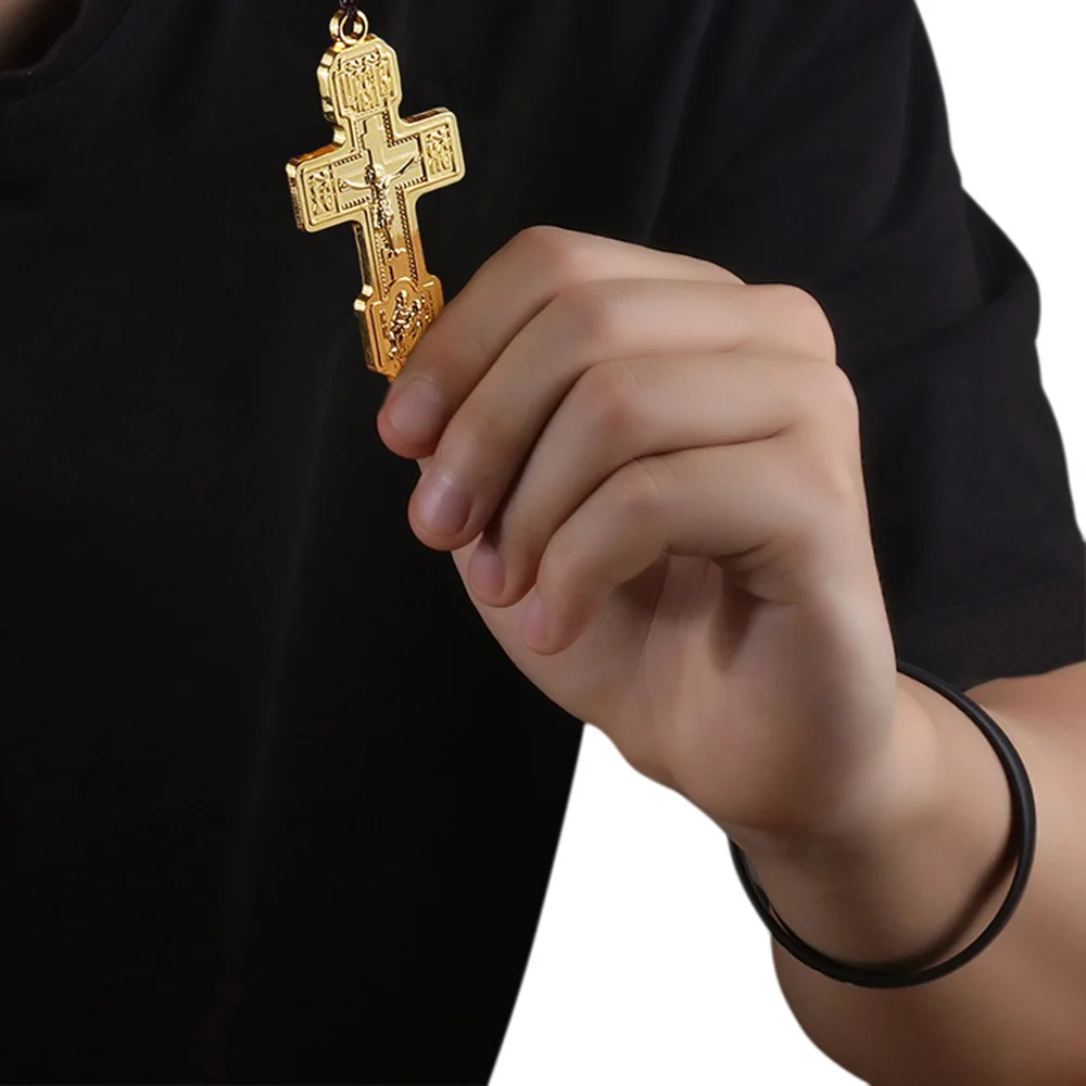 Diyalo 3 Stück Pieta Kreuzigung Jungfrau Maria Jesus Orthodoxes Kreuz Anhänger für DIY Halskette Rosenkranz Rosenkranz Teile Schmuck Zubehör