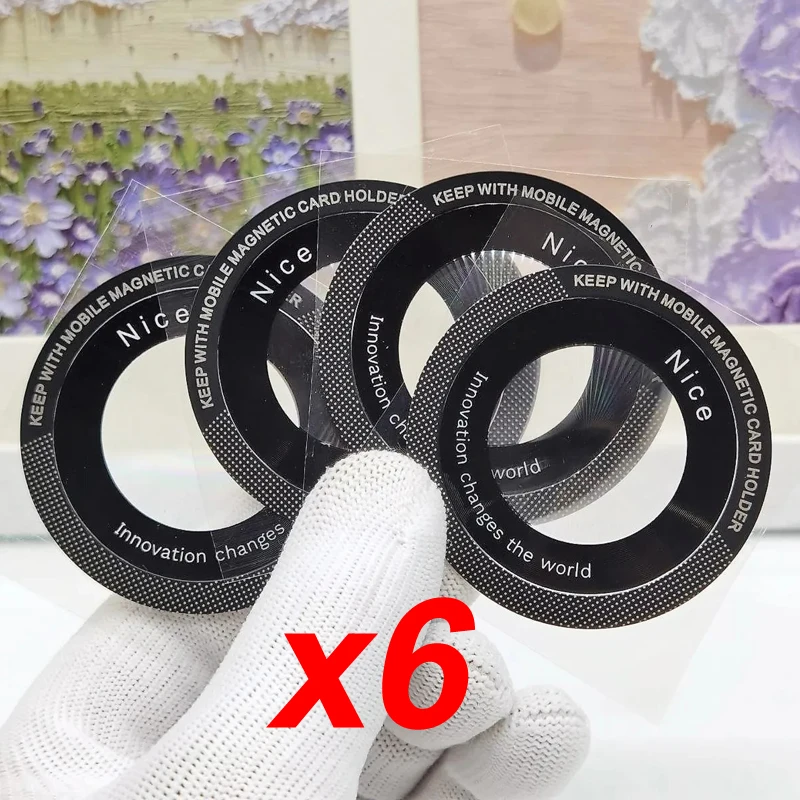 6 개 Magsafe 마그네틱 메탈 링 휴대 전화 일반 메탈 스티커 브래킷 무선 충전 패드 마그네틱 캐리어 브래킷