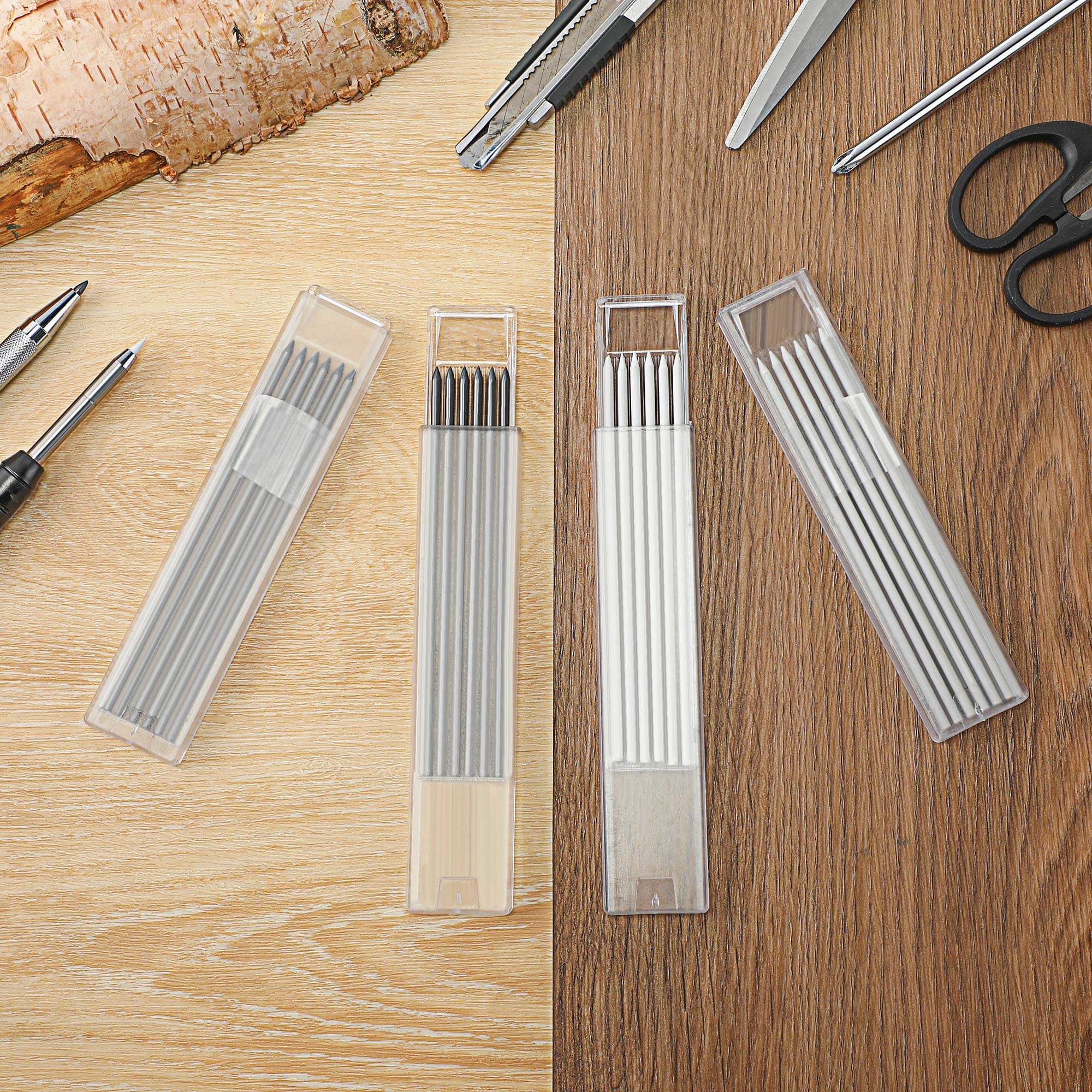 24 Pieces 2.8mm HB Refills for Carpenter Pencil Study Long Lasting Pencil for Mechanical Pencil Woodworking Construction Black 2