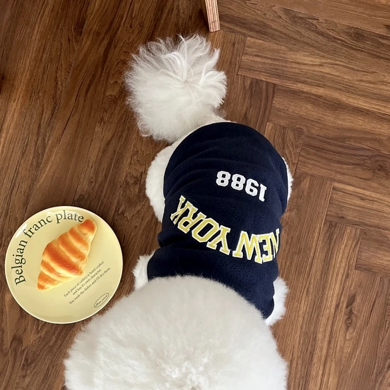Puppy Sports Sweatshirt Letter Printed Dog Clothes Pet Baseball Clothes Teddy Winter Bichon Warm Two Legs