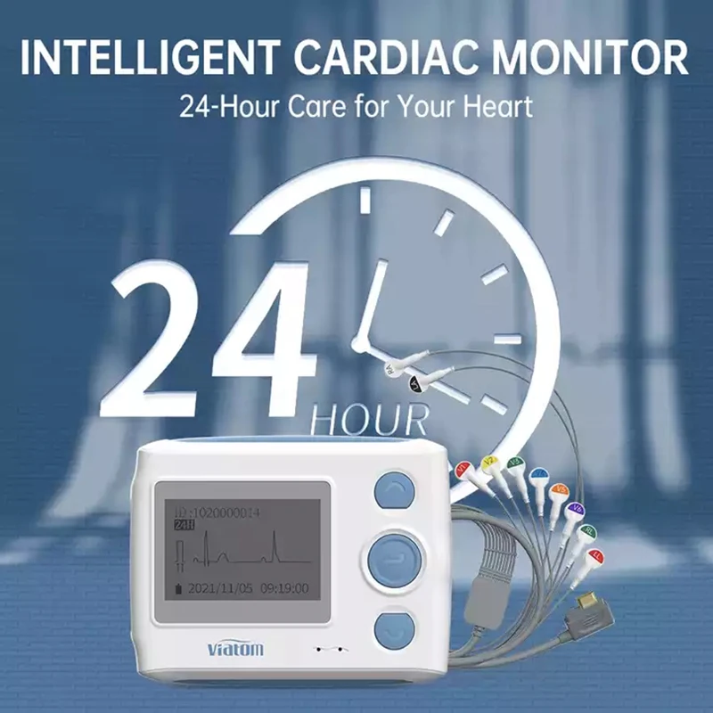 12 lead Holter monitor monitor recorder 24-hour continuous monitoring ECG and heart rate device ECG electrode data stora