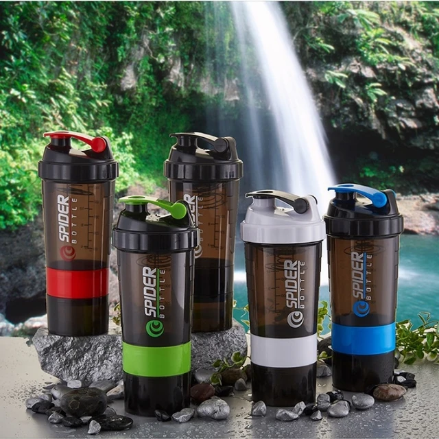 3 Layers Shaker Protein Bottle Powder Shake Cup Large Capacity Water Bottle Plastic Mixing Cup Body-Building Exercise Bottle 2