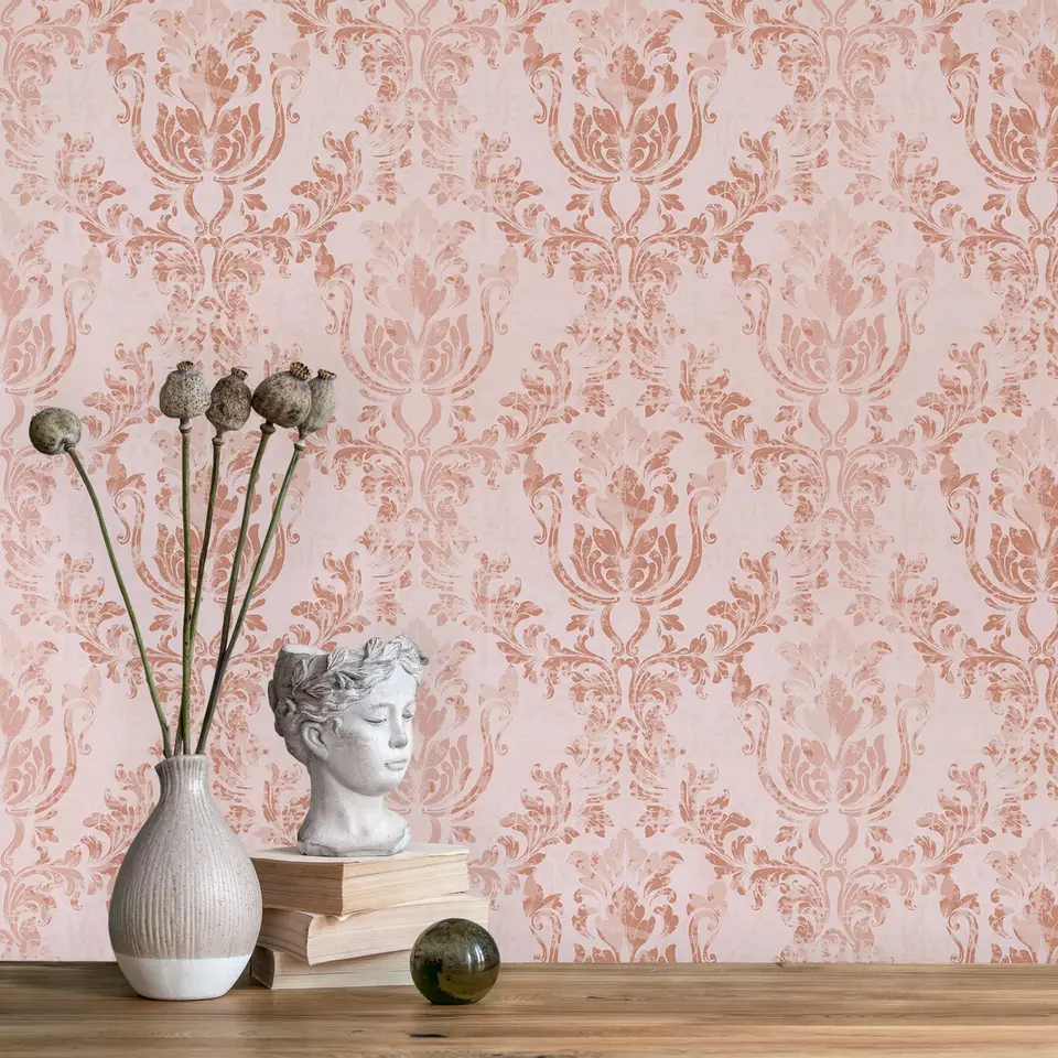 Papier peint floral vintage à peler et coller, papier peint rose pour murs  en rouleaux, papier adhésif mural non tissé pour l'art de la décoration de  la maison - AliExpress, image size:960x960
