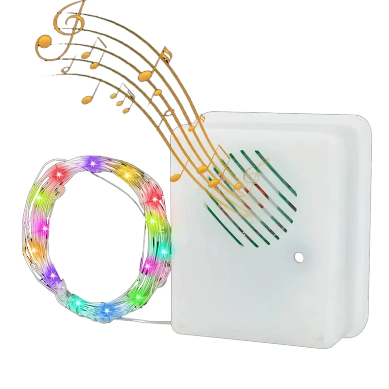 DIY Christmas Sound Sensor LED String Decorative Lights Christmas Music Speaker For Party Xmas Tree Deco christmas decorations