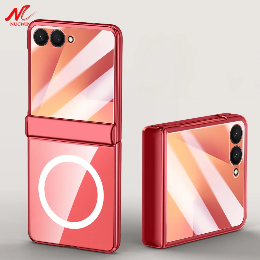Transparent Acrylic Magnetic Case with Hinge Protection & Screen Protector Cover