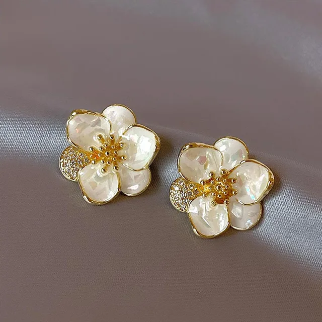 2022 New Unique Design High-End Elegant White Enamel Glaze Flower Earrings  Classic Luxury Fashion Earrings Women Jewelry Gifts - AliExpress