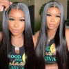 Wear Go Glueless Wig 30 34 Inch Bone Straight 13x6 HD Lace Frontal Wig Human Hair Pre plucked 7x5 Transparent HD Lace Front Wig 2