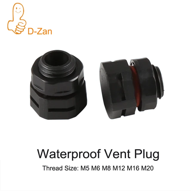 Válvula de ar de Plástico Impermeável Parafuso Branco Ventilação Plug Ventilação de Nylon Liberação de Pressão Preto Cinza M12 x 1.5 M24 M40 Ip68