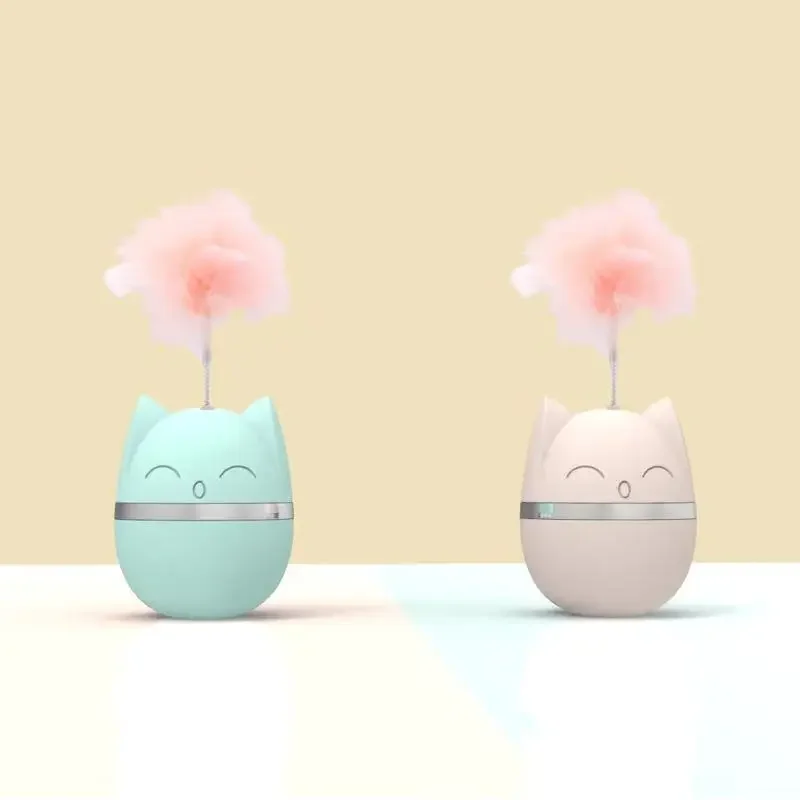 Cat head tumbler cat toy feather funny toy interactive self-hey pet Sway left and right Indoor Kitten