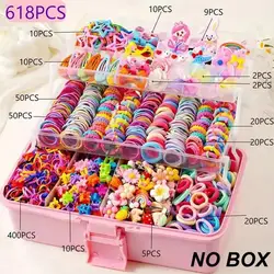 Colorful Elastic Hair Barrettes Set for Girls - Perfect for Parties, Birthdays, and Gifts (618pcs)