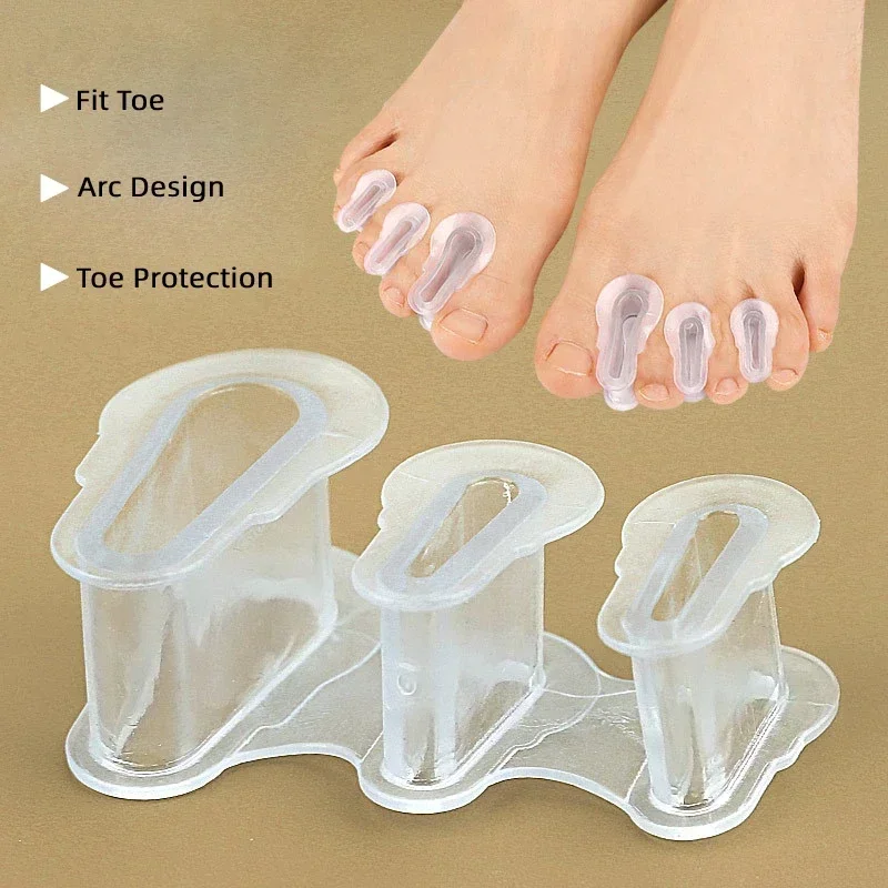 

1Pair Hammer Gel Thumb Splitter Bunion Corrector Silicone Overlap Separators Hallux Valgus Toe Orthosis Clip Pads Foot Care Tool