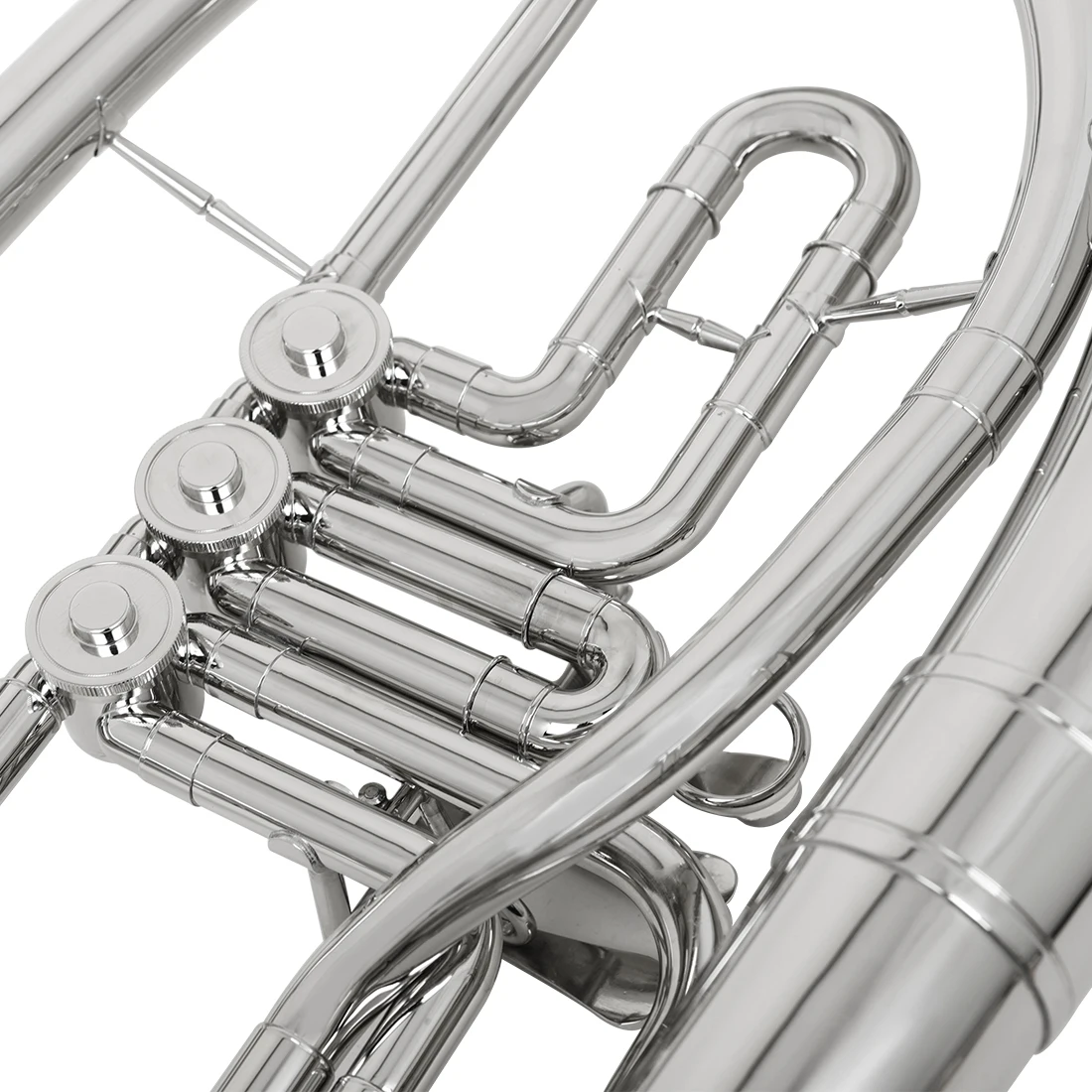 SLADE Tenor Horn Triple Flat Key Brass Body Tenor Horn Profession Brass Musical Instrument with Accessories Wipes Gloves Bags