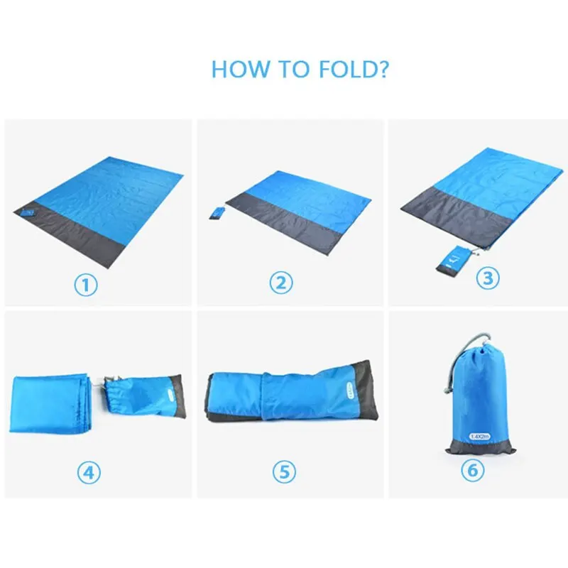 Beach Blanket 200x210cm Pocket Picnic Waterproof Camping Outdoor