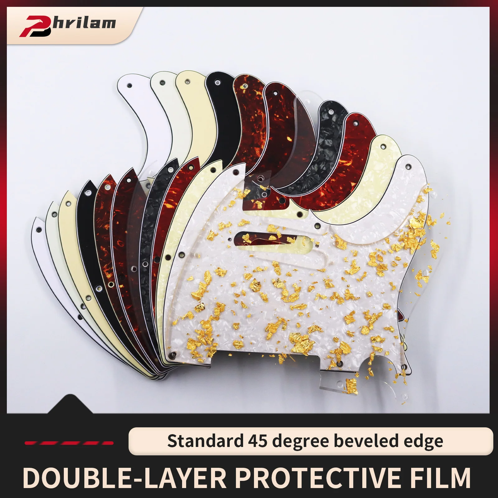 PHRILAM 8 Hole TL electric guitar guard,Fits American/Mexican Standard,Includes Mounting Screws Enhance Guitar Tone&Protection