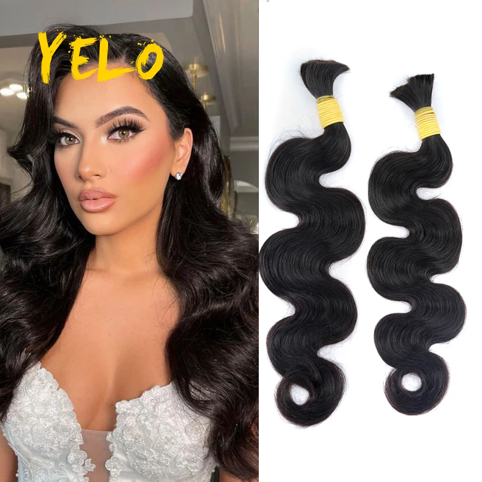 Body Wave Bulk Human Hair For Braiding Brazilian Natural Shades Hair Extensions No Weft Remy Human Weaving 1Pc 14-28 Inch
