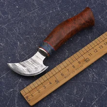 

New Damascus VG10 Steel Rose Pear Gall Wooden Handle Outdoor Camping Travel Kitchen Fruit EDC Tool Knife