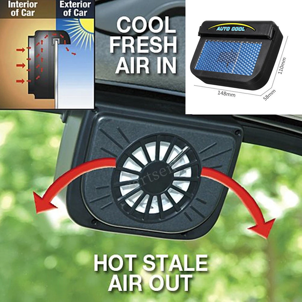 SolarPoweredAutoCarWindowAutoAirVentVentilationFanAirVent
