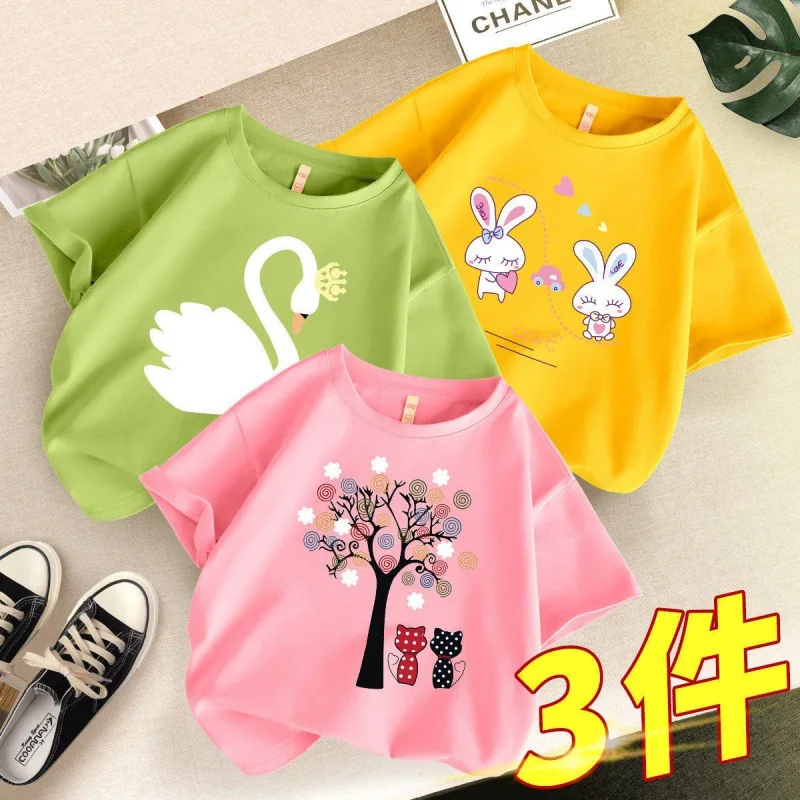 67 T-shirt voor meisjes, zomer, korte mouwen, met schattige