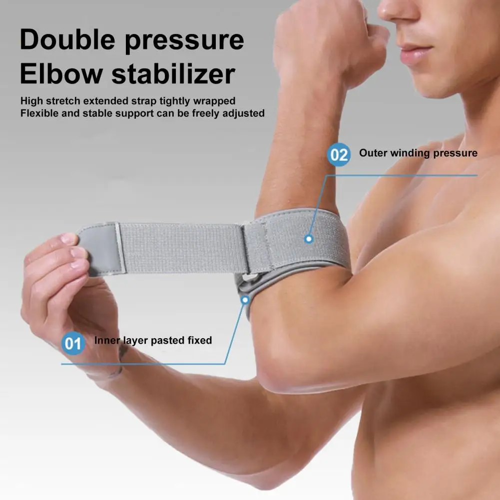 

Compression Elbow Brace Elbow Wrap Shock-absorbing Tennis Elbow Brace Set with Adjustable Fastener Tape Breathable for Effective