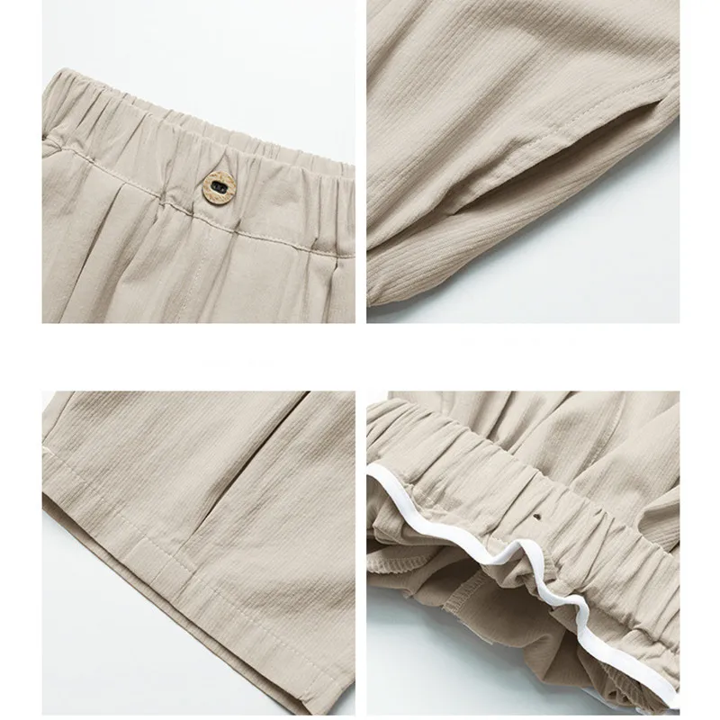 Summer New Kids Pants Simple Style Boys Thin Style Calf-Length Pants Children Pure Cotton Loose Casual Middle Pant